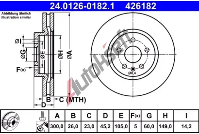 ATE Brzdov kotou - 300 mm AT 426182, 24.0126-0182.1