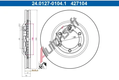 ATE Brzdov kotou - 280 mm AT 427104, 24.0127-0104.1