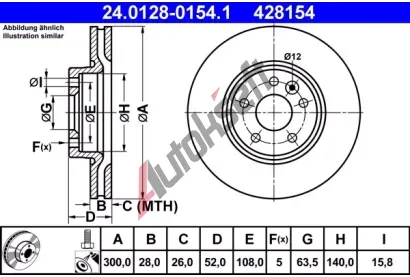 ATE Brzdov kotou - 300 mm AT 428154, 24.0128-0154.1