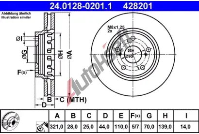 ATE Brzdov kotou - 321 mm AT 428201, 24.0128-0201.1