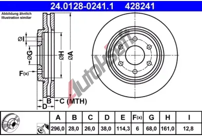 ATE Brzdov kotou - 296 mm AT 428241, 24.0128-0241.1