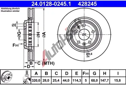 ATE Brzdov kotou - 320 mm AT 428245, 24.0128-0245.1