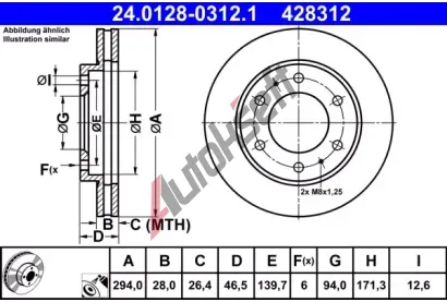 ATE Brzdov kotou - 294 mm AT 428312, 24.0128-0312.1