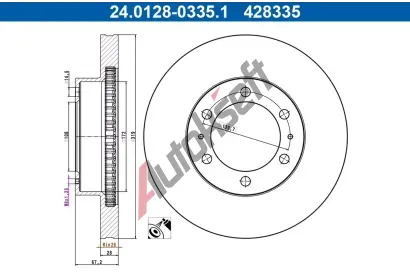 ATE Brzdov kotou - 319 mm AT 428335, 24.0128-0335.1