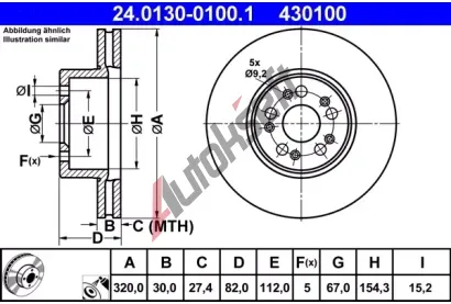 ATE Brzdov kotou - 320 mm AT 430100, 24.0130-0100.1