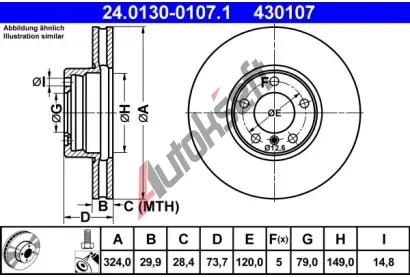 ATE Brzdov kotou - 324 mm AT 430107, 24.0130-0107.1