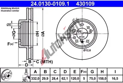 ATE Brzdov kotou - 332 mm AT 430109, 24.0130-0109.1