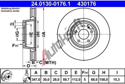ATE Brzdov kotou - 347 mm AT 430176, 24.0130-0176.1