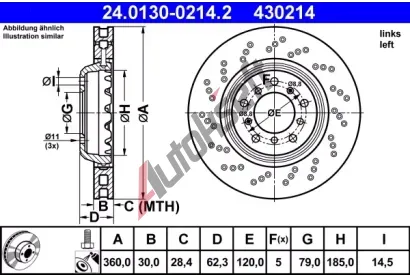 ATE Brzdov� kotou� - 360 mm AT 430214, 24.0130-0214.2