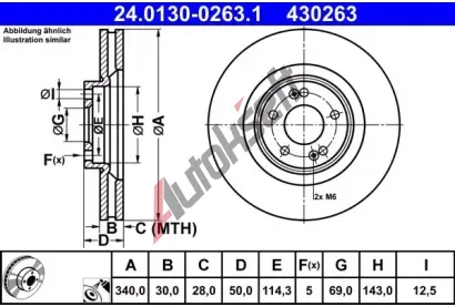 ATE Brzdov kotou - 340 mm AT 430263, 24.0130-0263.1