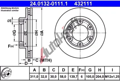 ATE Brzdov kotou - 311 mm AT 432111, 24.0132-0111.1