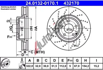 ATE Brzdov kotou - 322 mm AT 432170, 24.0132-0170.1