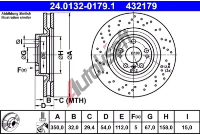 ATE Brzdov kotou - 350 mm AT 432179, 24.0132-0179.1