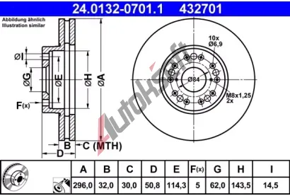 ATE Brzdov kotou - 296 mm AT 432701, 24.0132-0701.1