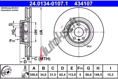 ATE Brzdov kotou - 356 mm AT 434107, 24.0134-0107.1