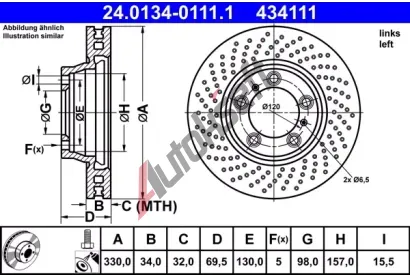 ATE Brzdov kotou - 330 mm AT 434111, 24.0134-0111.1