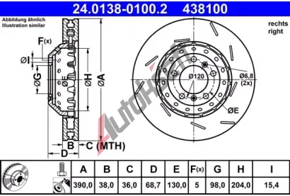 ATE Brzdov kotou - 390 mm AT 438100, 24.0138-0100.2