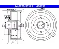 ATE Brzdov buben - 203 mm ‐ AT 480131