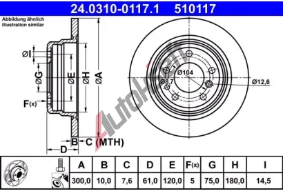 ATE Brzdov kotou Power Disc - 300 mm AT 510117, 24.0310-0117.1