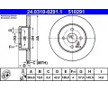 ATE Brzdov kotou PowerDisc - 264 mm ‐ AT 510291