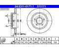 ATE Brzdov kotou PowerDisc - 271 mm ‐ AT 511171