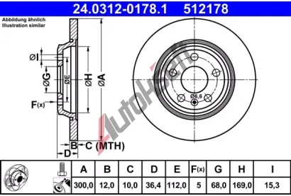 ATE Brzdov kotou PowerDisc - 300 mm AT 512178, 24.0312-0178.1