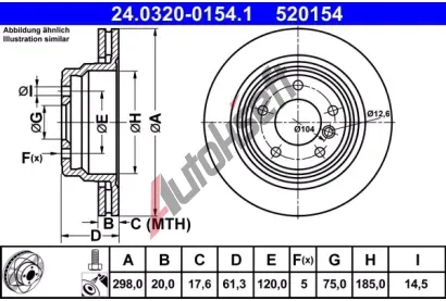 ATE Brzdov kotou Power Disc - 298 mm AT 520154, 24.0320-0154.1