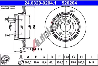 ATE Brzdov kotou PowerDisc - 300 mm AT 520204, 24.0320-0204.1