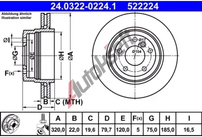 ATE Brzdov kotou Power Disc - 320 mm AT 522224, 24.0322-0224.1