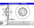 ATE Brzdov kotou PowerDisc - 257 mm ‐ AT 522231