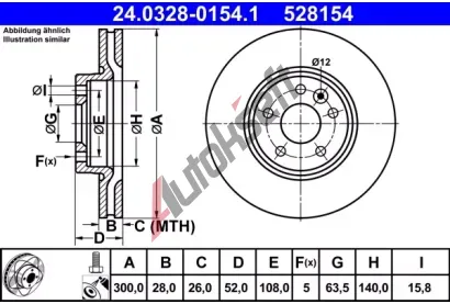 ATE Brzdov kotou PowerDisc - 300 mm AT 528154, 24.0328-0154.1