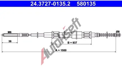 ATE Tan lanko - parkovac brzda AT 580135, 24.3727-0135.2