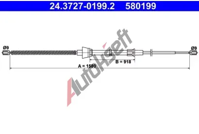 ATE Tan lanko parkovac brzdy AT 580199, 24.3727-0199.2