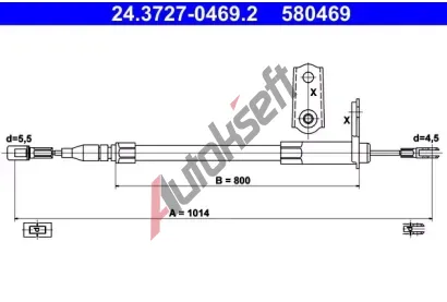 ATE Ta�n� lanko parkovac� brzdy AT 580469, 24.3727-0469.2