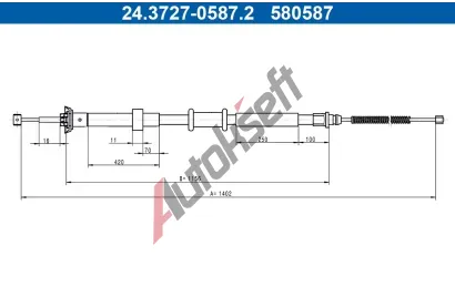 ATE Ta�n� lanko parkovac� brzdy AT 580587, 24.3727-0587.2