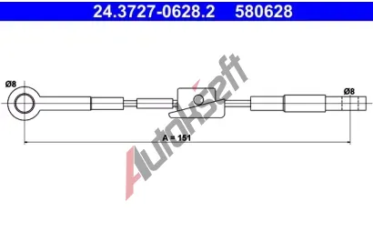 ATE Tan lanko - parkovac brzda AT 580628, 24.3727-0628.2