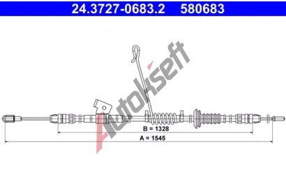 ATE Tažné lanko parkovací brzdy AT 580683, 24.3727-0683.2  ATE Tažné lanko parkovací brzdy AT 580683, 24.3727-0683.2