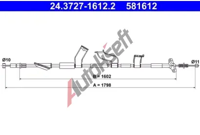 ATE Ta�n� lanko parkovac� brzdy AT 581612, 24.3727-1612.2