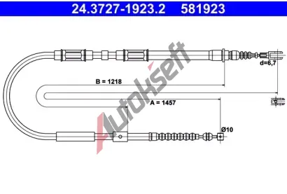 ATE Tažné lanko - parkovací brzda AT 581923, 24.3727-1923.2 ATE Tažné lanko - parkovací brzda AT 581923, 24.3727-1923.2