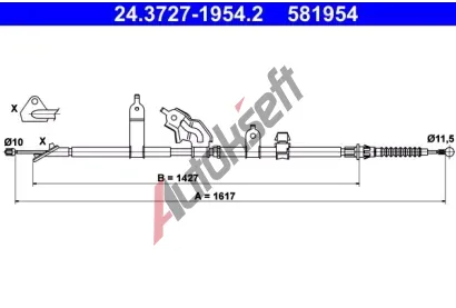 ATE Ta�n� lanko parkovac� brzdy AT 581954, 24.3727-1954.2