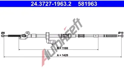 ATE Ta�n� lanko parkovac� brzdy AT 581963, 24.3727-1963.2