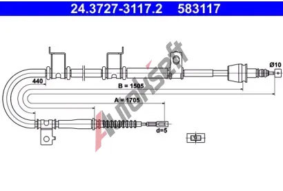 ATE Ta�n� lanko parkovac� brzdy AT 583117, 24.3727-3117.2