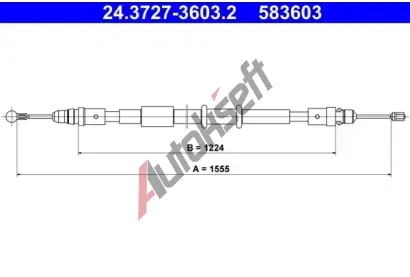 ATE Ta�n� lanko parkovac� brzdy AT 583603, 24.3727-3603.2