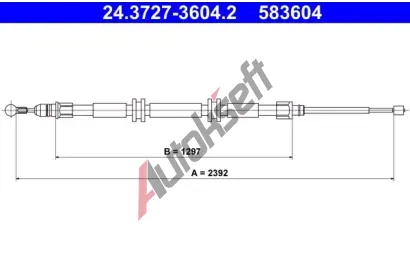 ATE Tažné lanko parkovací brzdy AT 583604, 24.3727-3604.2  ATE Tažné lanko parkovací brzdy AT 583604, 24.3727-3604.2