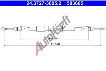 ATE Ta�n� lanko parkovac� brzdy AT 583605, 24.3727-3605.2