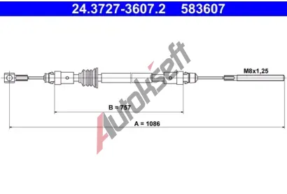 ATE Ta�n� lanko parkovac� brzdy AT 583607, 24.3727-3607.2