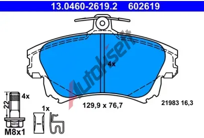 ATE Sada brzdovch destiek AT 602619, 13.0460-2619.2