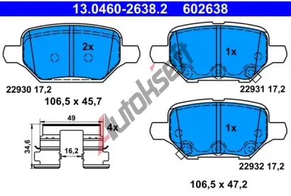 ATE Sada brzdov�ch desti�ek AT 602638, 13.0460-2638.2