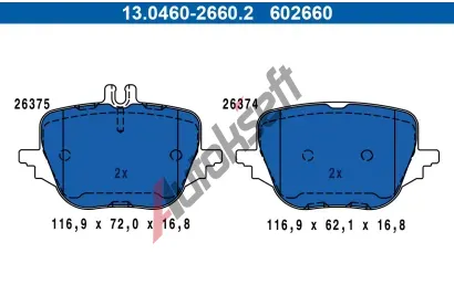 ATE Sada brzdovch destiek AT 602660, 13.0460-2660.2