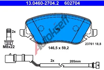 ATE Sada brzdovch destiek AT 23761, AT 602704
